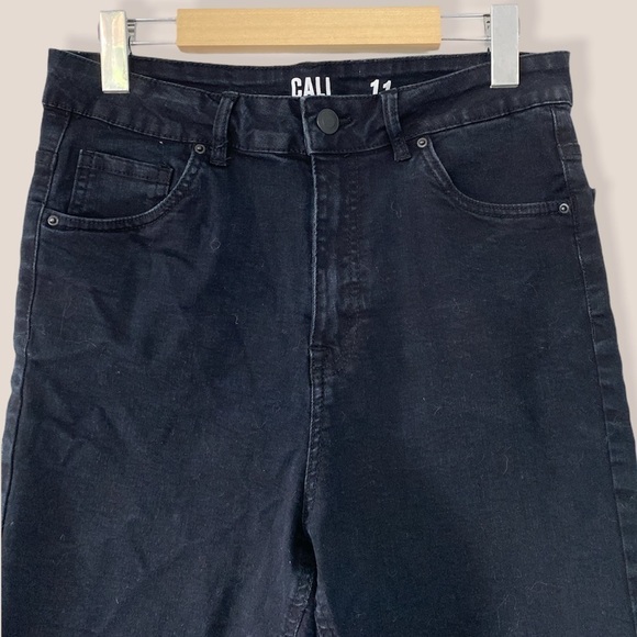 BLACK High Rise Distressed Bermuda Shorts - Picture 3 of 4